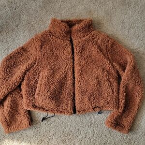 Mind Code Chestnut Crop Teddy Jacket M